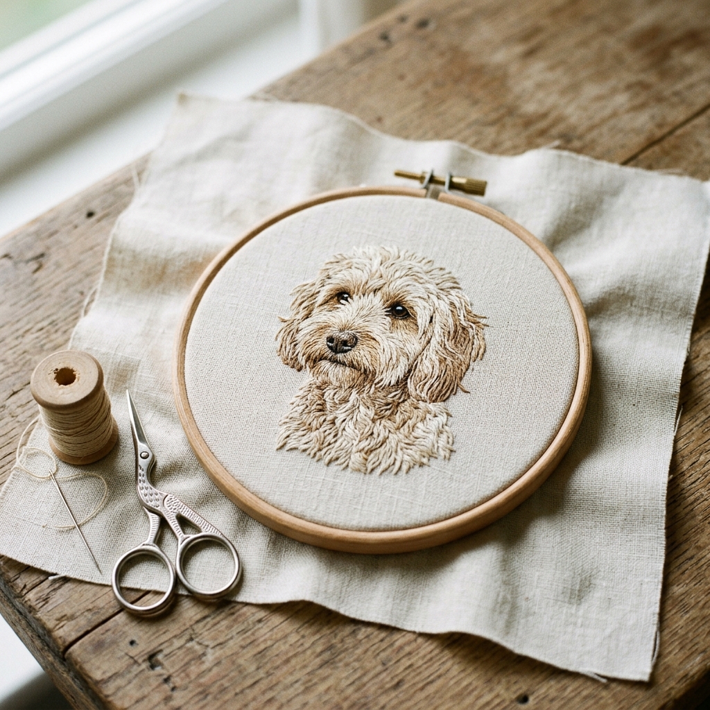 Pet Portrait Embroidery